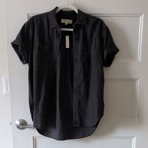 Madewell Black Short Sleeve Denim Shirt